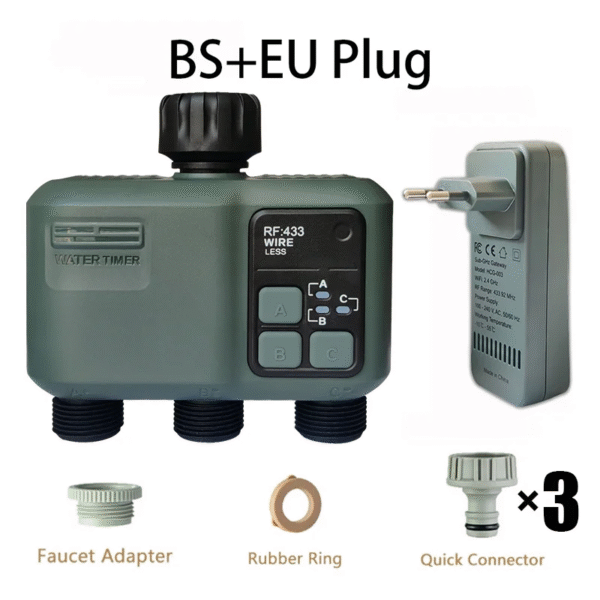 Tuya RF433 WiFi Water Timer - 3-Zone Digital Irrigation System with Mist Mode - Smart Garden Sprinkler Timer for Outdoor Use - Image 2