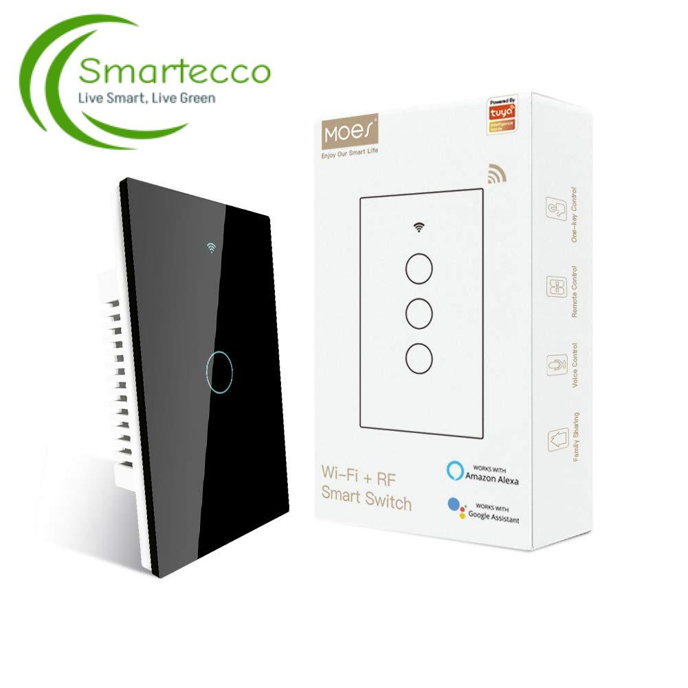 MOES 1-3-Gang WiFi Smart Switch - 2.4GHz Touch Wall Switch with RF Remote - Neutral Wire Required - Alexa Google Home Compatible - Image 11