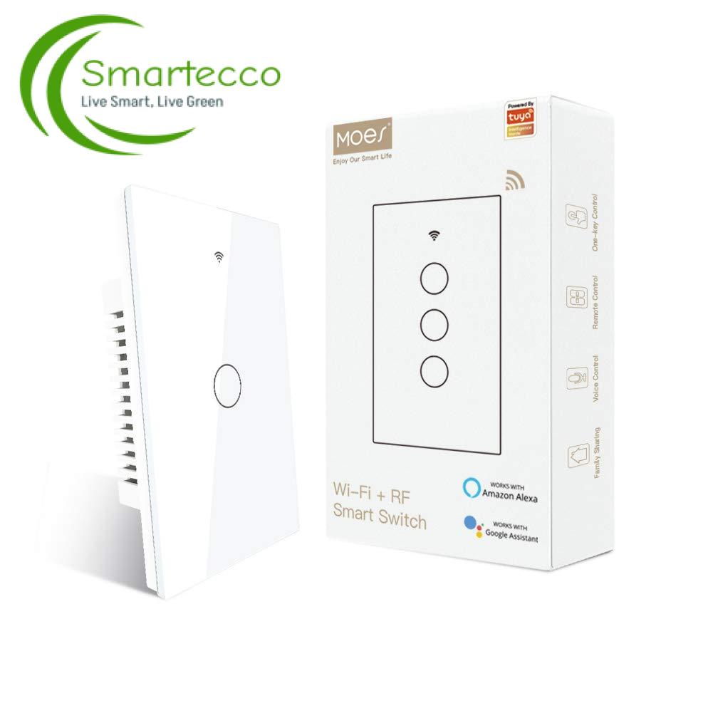 MOES 1-3-Gang WiFi Smart Switch - 2.4GHz Touch Wall Switch with RF Remote - Neutral Wire Required - Alexa Google Home Compatible - Image 8