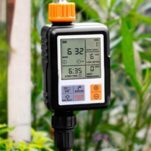 Automatic Smart Garden Water Timer - LCD Display Electronic Irrigation Controller - Outdoor Water Tap Timer for Lawn Yard ABS PC Material