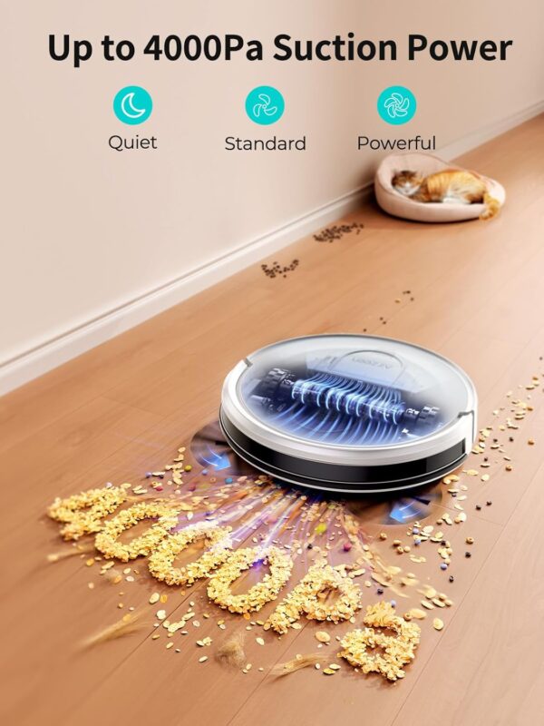 Robot Vacuum and Mop J10 - 4000Pa Suction with App Control - 3-in-1 Smart Cleaner for Pet Hair Carpet Hard Floor Alexa Compatible - Image 4