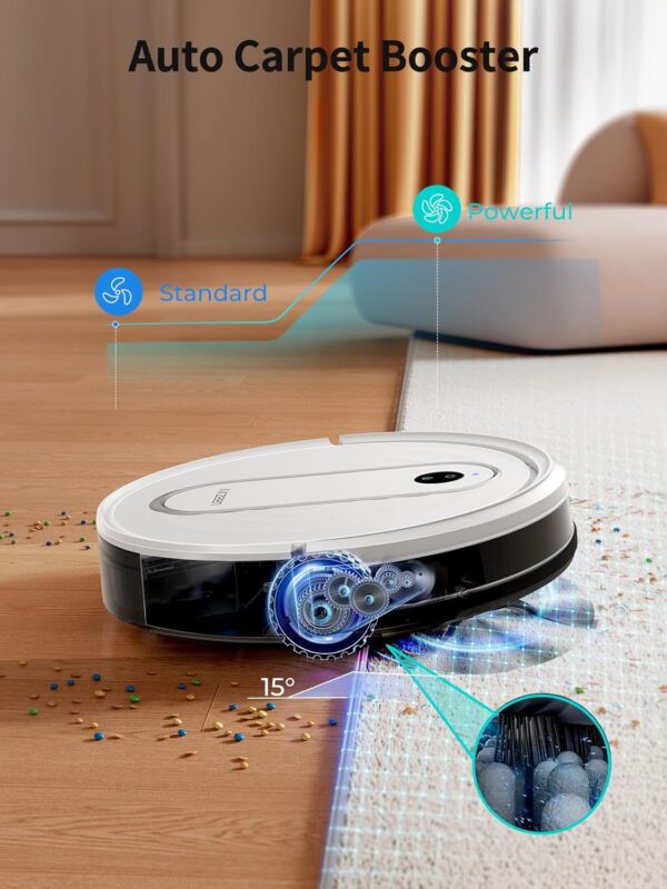 Robot Vacuum and Mop J10 - 4000Pa Suction with App Control - 3-in-1 Smart Cleaner for Pet Hair Carpet Hard Floor Alexa Compatible - Image 8