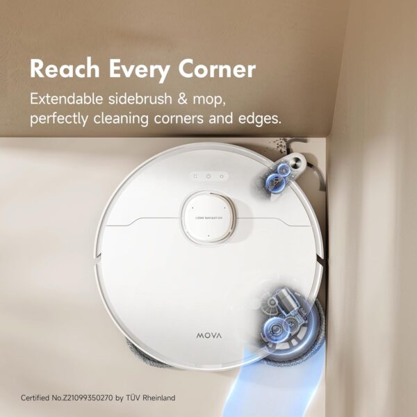 Mova P10 Pro Ultra Robot Vacuum and Mop - 13000Pa Suction with Hot Water Auto Wash & Dry - 360° Obstacle Avoidance Smart Cleaning Robot - Image 3