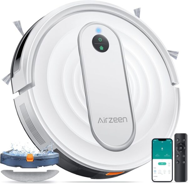 Robot Vacuum and Mop J10 - 4000Pa Suction with App Control - 3-in-1 Smart Cleaner for Pet Hair Carpet Hard Floor Alexa Compatible