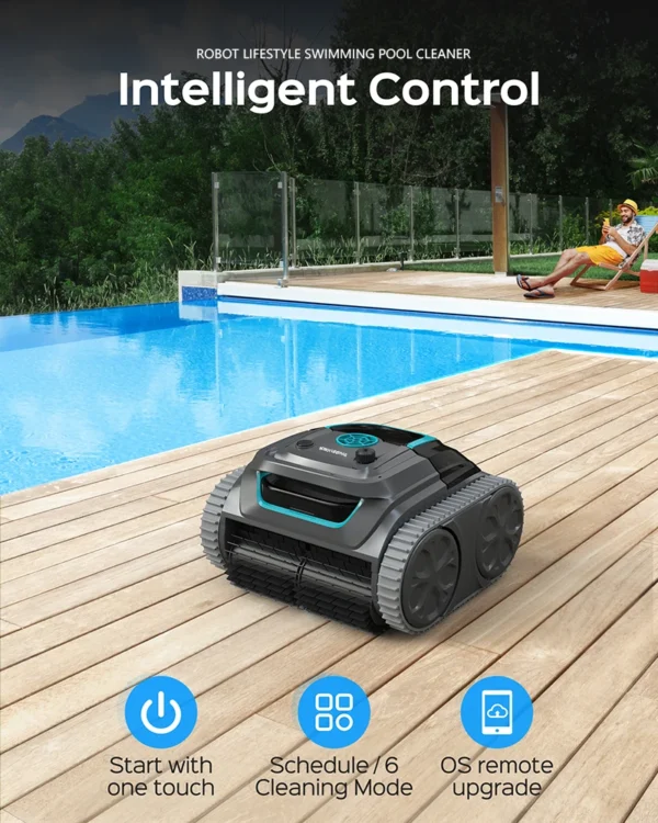 Cordless Robot Pool Cleaner - 6400mAh Lithium Battery with APP Control - Autonomous Route Planning for Tiles PVC Mosaic Cement Pools - Image 3