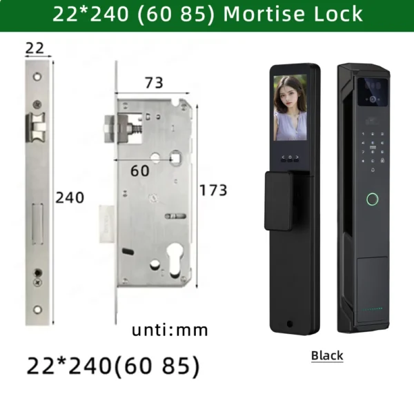 CDOK P85 Tuya WiFi Smart Lock - Face Palm Vein Fingerprint Lock with Video Camera Remote Unlock Intercom - 7 Unlock Methods - Image 8