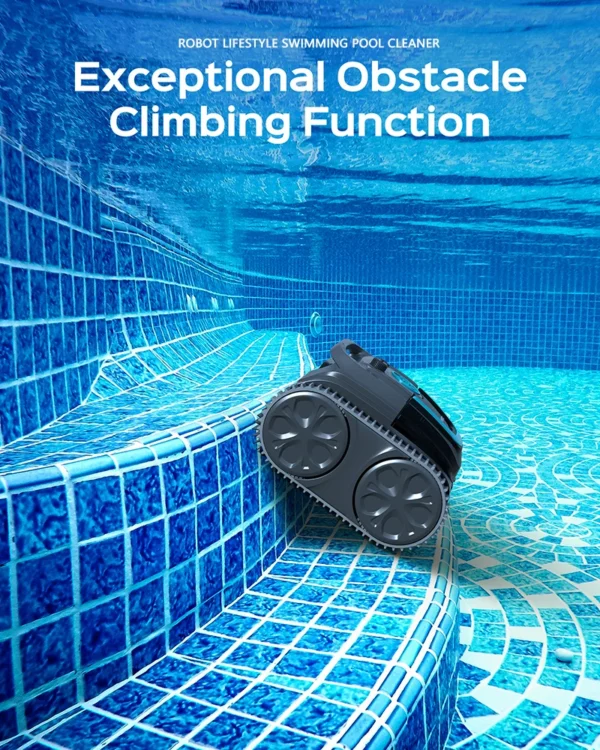 Cordless Robot Pool Cleaner - 6400mAh Lithium Battery with APP Control - Autonomous Route Planning for Tiles PVC Mosaic Cement Pools - Image 4