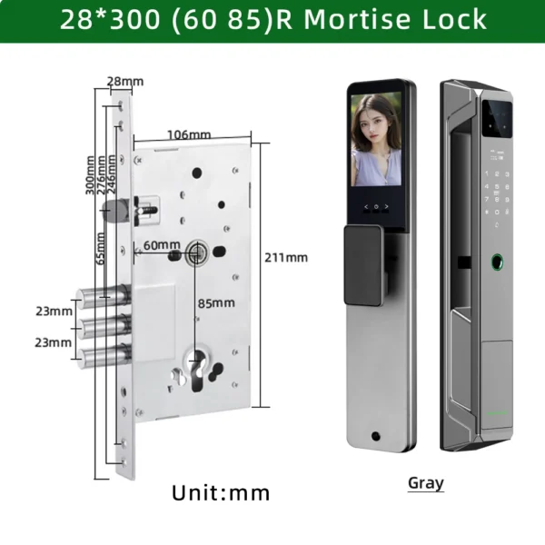 CDOK P85 Tuya WiFi Smart Lock - Face Palm Vein Fingerprint Lock with Video Camera Remote Unlock Intercom - 7 Unlock Methods - Image 11