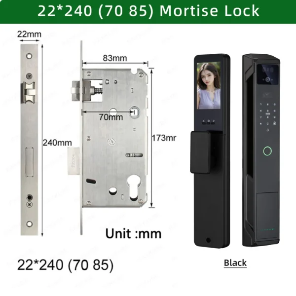 CDOK P85 Tuya WiFi Smart Lock - Face Palm Vein Fingerprint Lock with Video Camera Remote Unlock Intercom - 7 Unlock Methods - Image 9