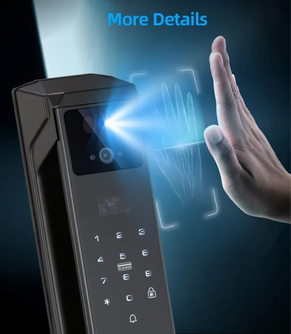 CDOK P85 Tuya WiFi Smart Lock - Face Palm Vein Fingerprint Lock with Video Camera Remote Unlock Intercom - 7 Unlock Methods - Image 5