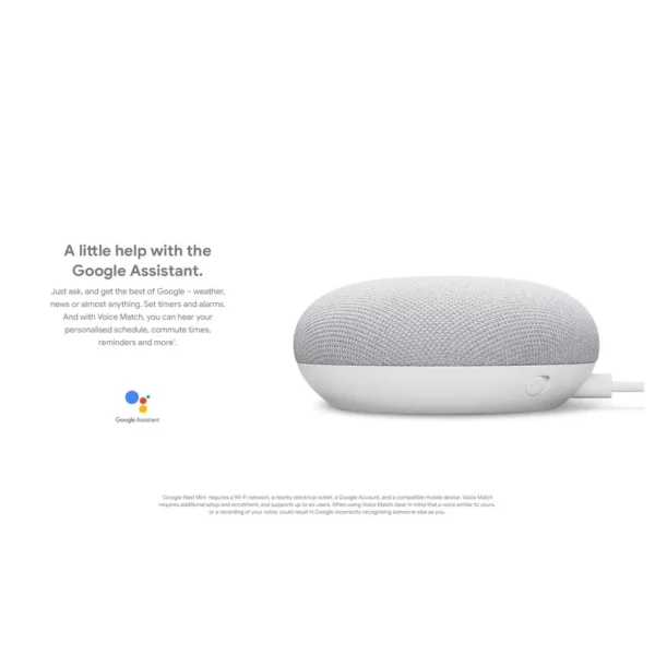 Google Nest Mini 2nd Gen Smart Speaker - Google Assistant Voice Control - Compact WiFi Speaker with Two-Way Audio - Image 3