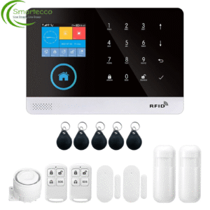433MHz Wireless Security Alarm System - WiFi + GSM Auto-Dial with APP Control - PIR Motion Sensor Door Sensor LCD Display