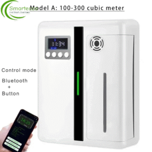 Wall Mounted Room Fragrance Diffuser - Bluetooth Essential Oil Diffuser with Built-In Fan - Electric Air Freshener for Hotel Home Use