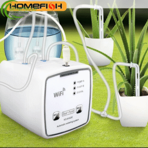 WiFi Intelligent Watering Device - Dual Pump Automatic Drip Irrigation System with App Control - Remote Smart Garden Water Timer for Plants