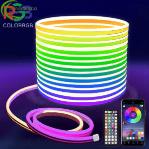 Neon LED Rope Lights - Flexible RGB LED Strip with Remote & App Control - Smart Lighting with IP67 Waterproof - 12V DC