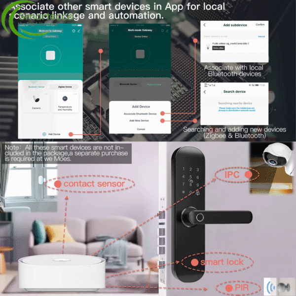 MOES Multi-Mode Smart Gateway - Zigbee 3.0 WiFi Bluetooth Mesh Hub with Voice Control - Tuya Smart App Compatible Alexa Google Home - Image 5