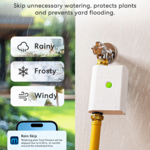 Meross Smart Sprinkler Timer - WiFi Hose Faucet Timer with Brass Construction - Weather Skip & Water Usage Tracking - Alexa Google Home