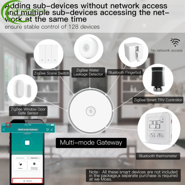 MOES Multi-Mode Smart Gateway - Zigbee 3.0 WiFi Bluetooth Mesh Hub with Voice Control - Tuya Smart App Compatible Alexa Google Home - Image 6